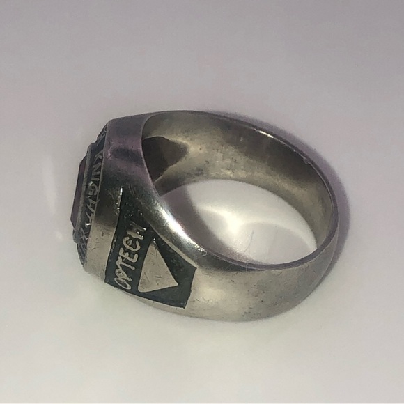 Vtg Sterling Ruby Class Ring Style Ring Optech Knight Canadian Hunter Sz 10 - Picture 5 of 10
